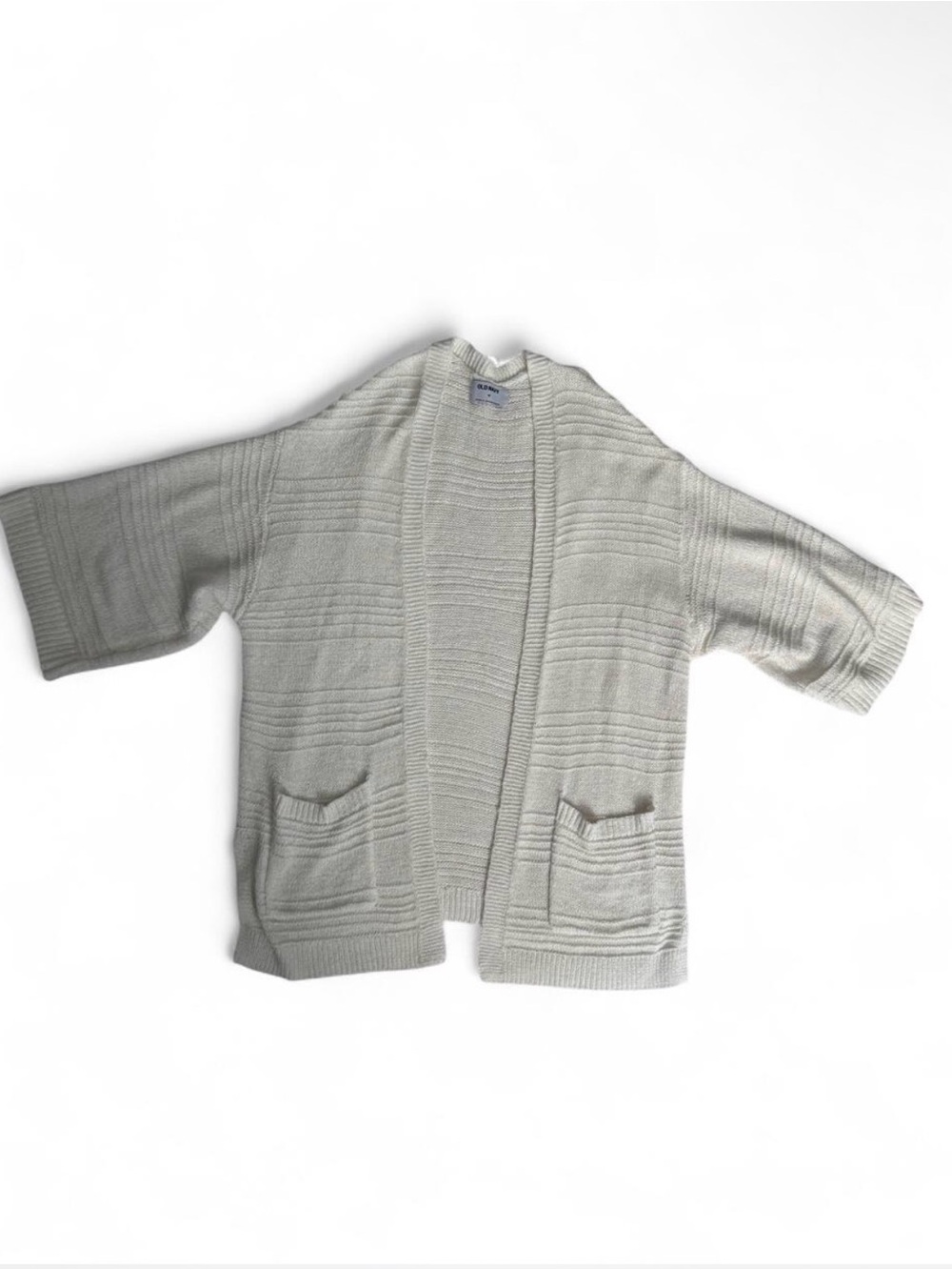 Old Navy Cream Open-Front Knit Cardigan - Picture 2 of 4